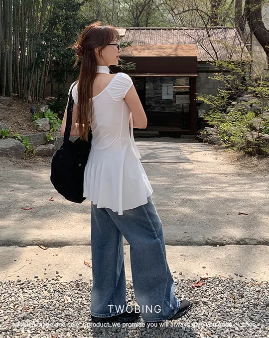 2WAYオフショルダー半袖無地ワンピーススカーフ | twobing | 詳細画像5