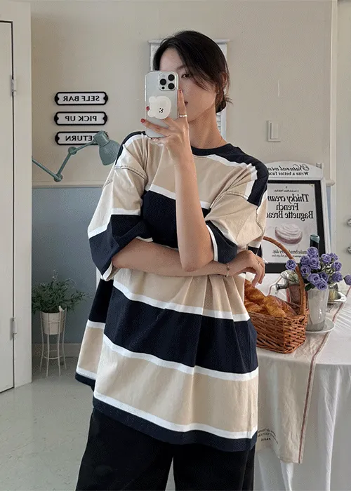 ボクシービッグボーダーTシャツ | ALL FIT CLOSET | 詳細画像1