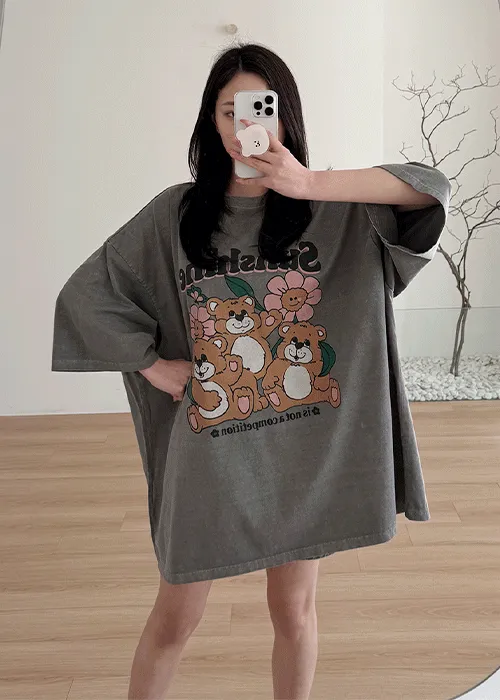 ラウンドネックボクシービッグベアTシャツ | ALL FIT CLOSET | 詳細画像1