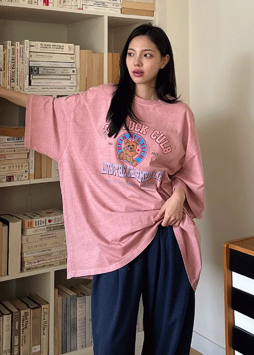 ラウンドネックボクシービッグプリントTシャツ | ALL FIT CLOSET | 詳細画像1