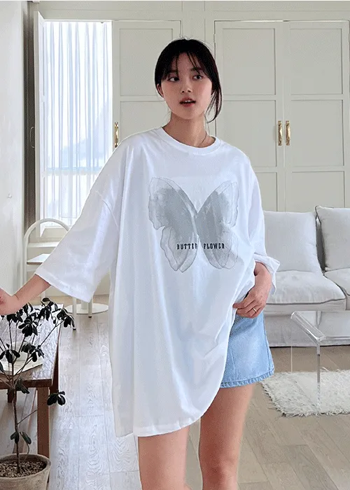 ラウンドネックボクシービッグプリントTシャツ | ALL FIT CLOSET | 詳細画像1