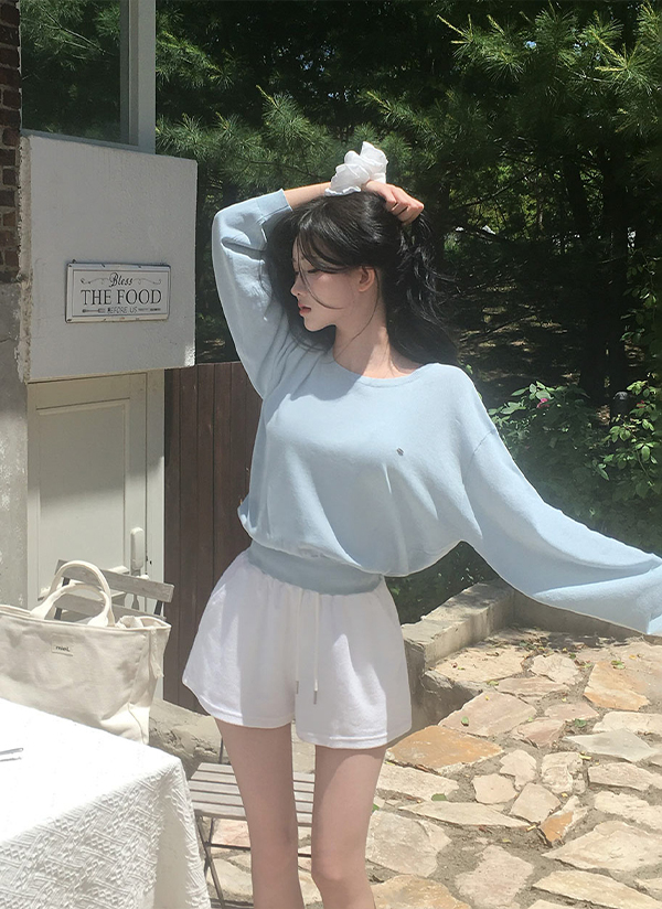 【THEAIRTOWN】Dリングローウエストショートパンツ♡ テリーウエストゴムドローストリングショートショートパンツ