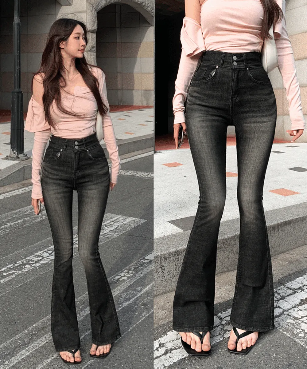 ウォッシングツーボタンブーツカットデニムパンツ | wannabemuse | 詳細画像1