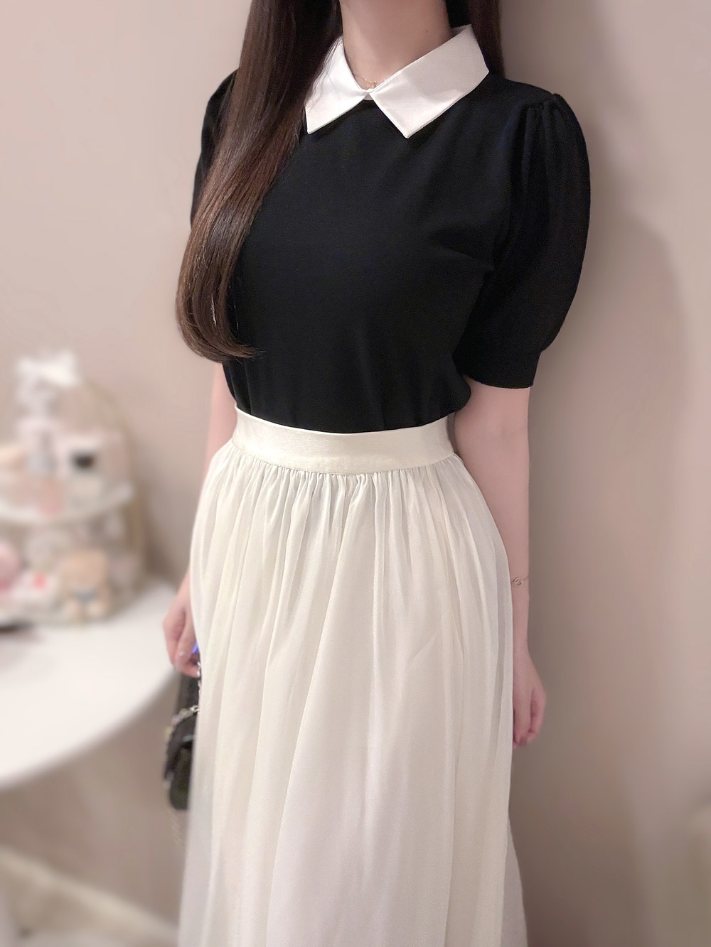 配色カラーパフスリーブニット | 詳細画像7