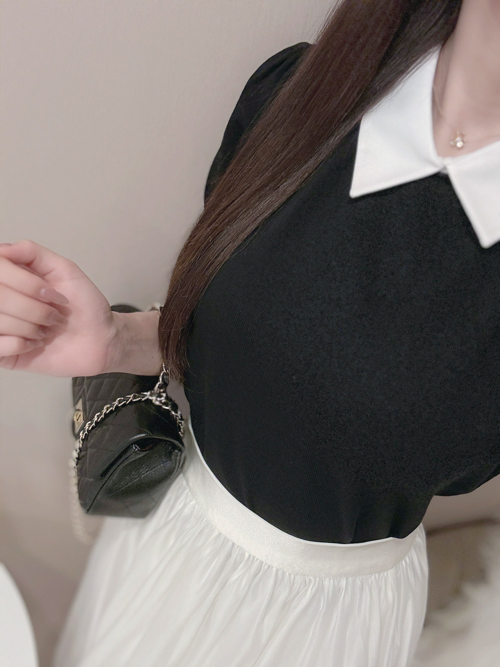 配色カラーパフスリーブニット | 詳細画像8