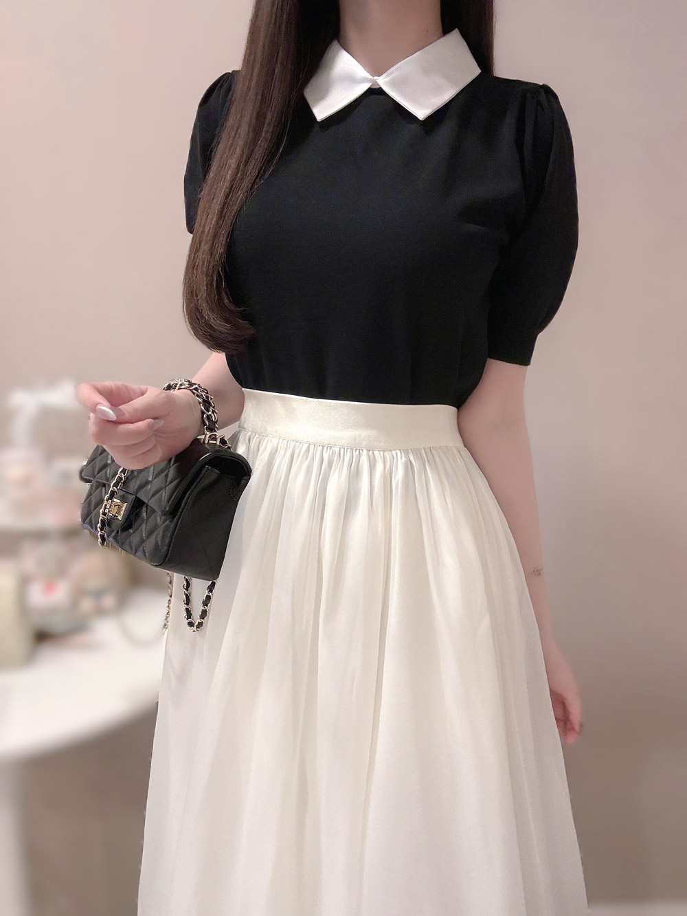 配色カラーパフスリーブニット | 詳細画像11