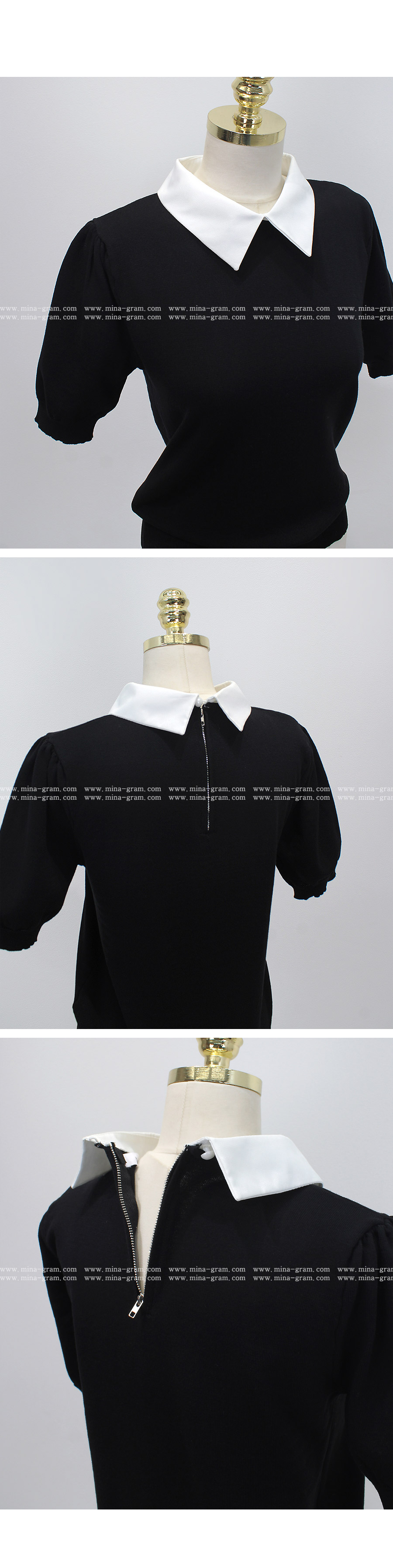 配色カラーパフスリーブニット | 詳細画像13