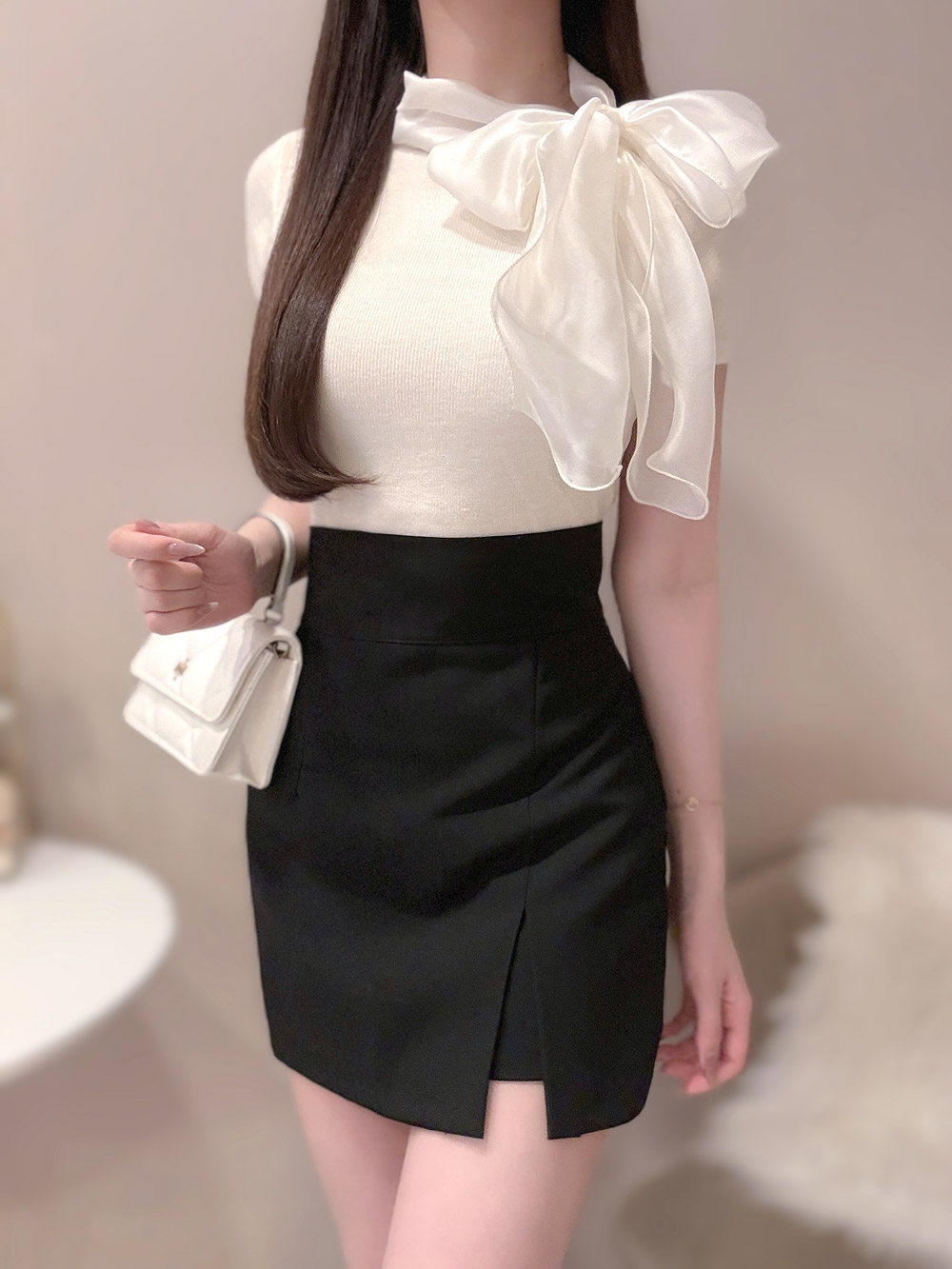 シフォンボリュームリボンニット | 詳細画像3