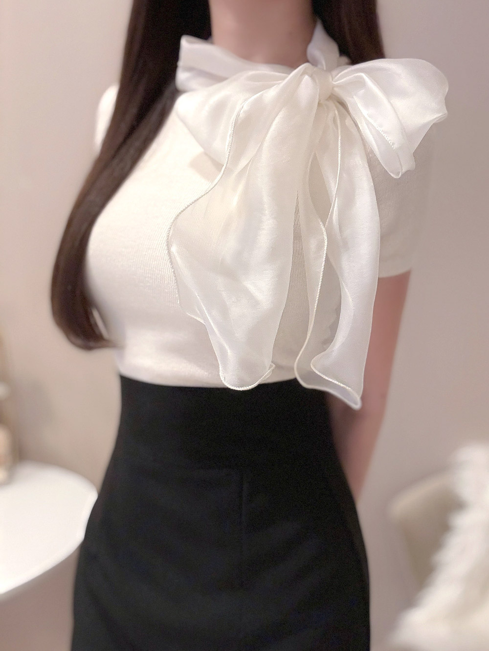 シフォンボリュームリボンニット | 詳細画像4