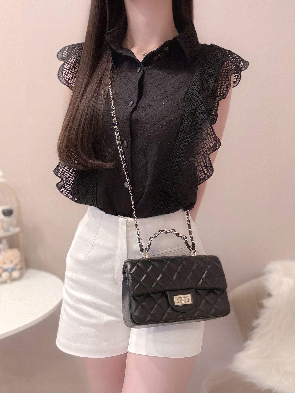 総レースノースリーブブラウス | レディースファッション通販 - DHOLIC