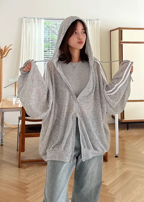 リネン混ビッグルーズダブルジップジップパーカー | ALL FIT CLOSET | 詳細画像1