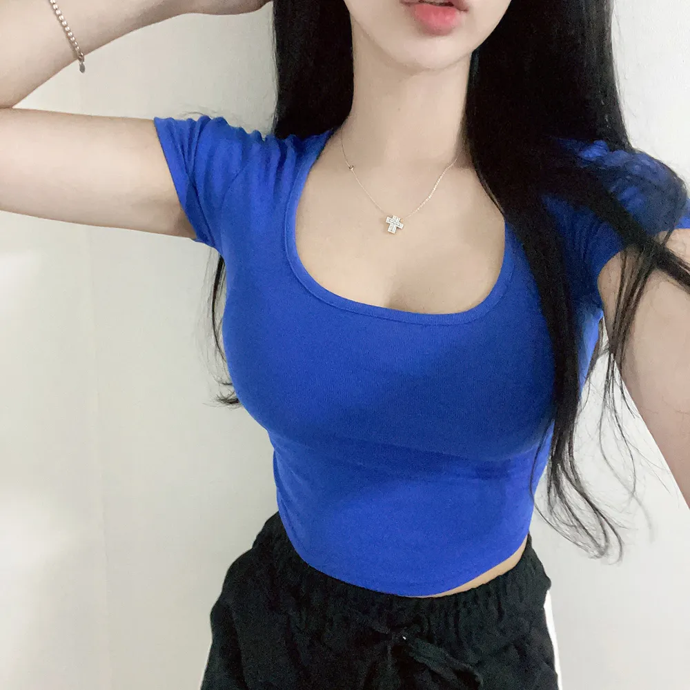 UネッククロップドスリムTシャツ | yenangnang | 詳細画像1
