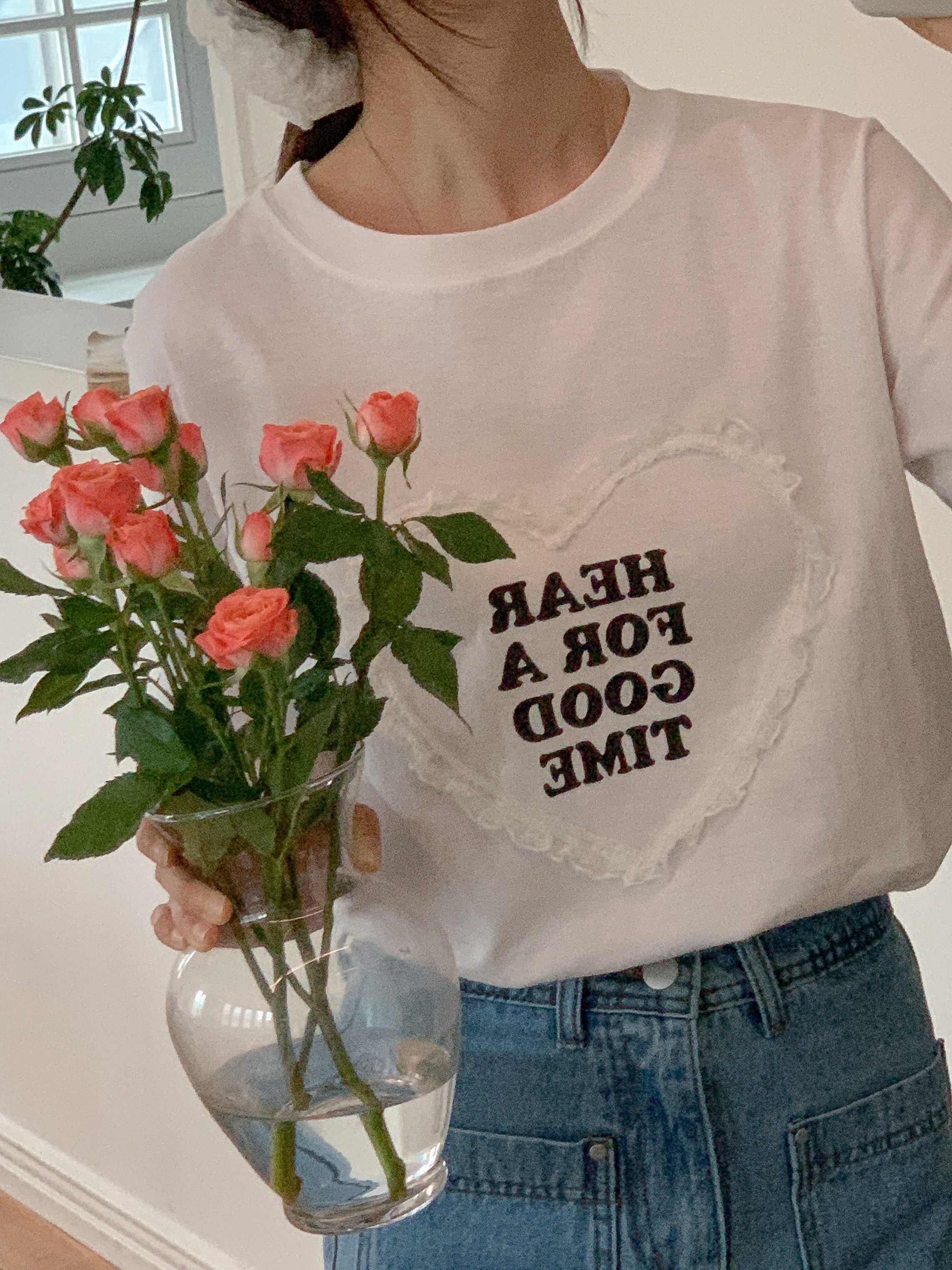 ラウンドネック半袖ロゴレースTシャツ | 詳細画像4