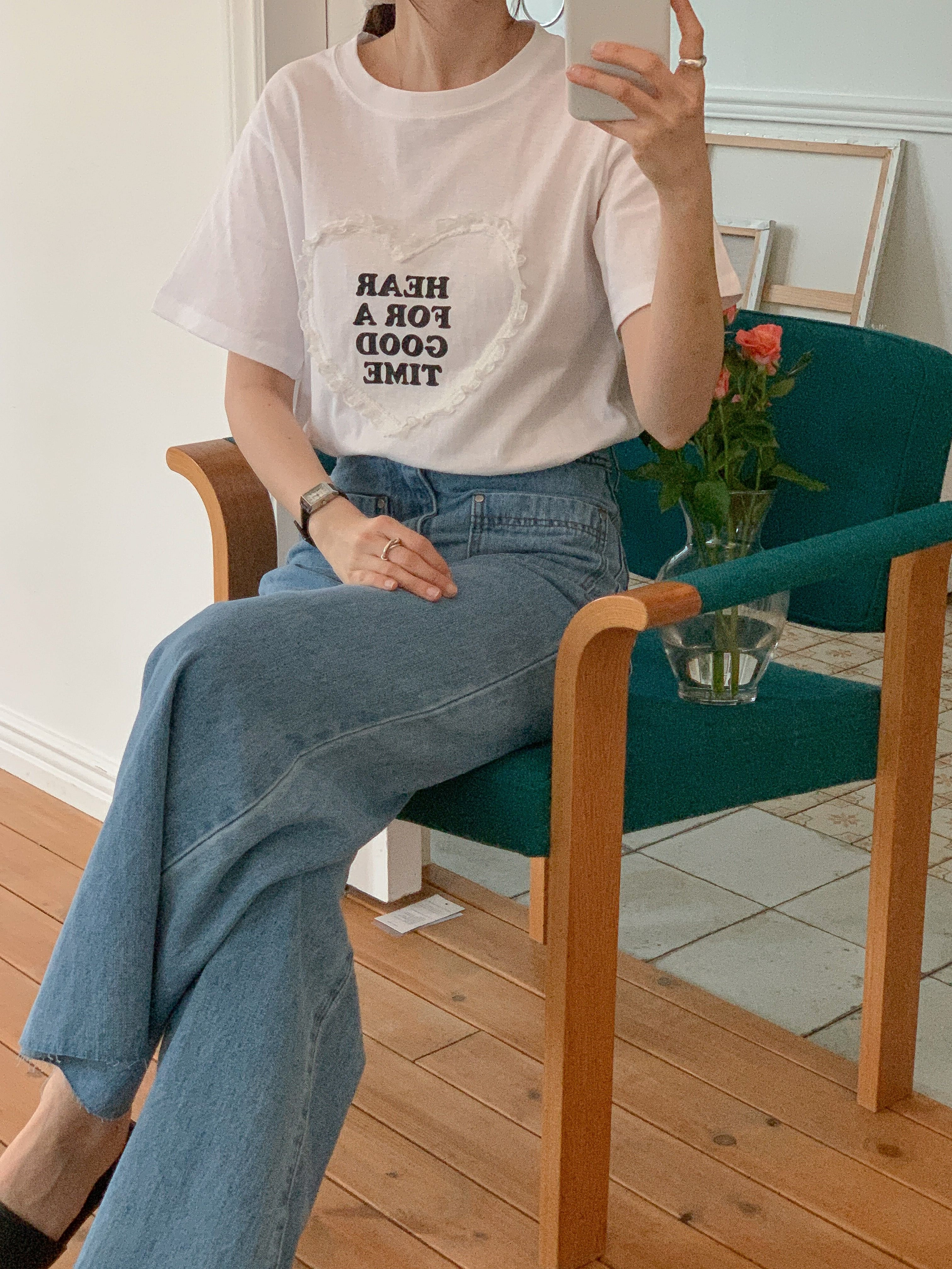 ラウンドネック半袖ロゴレースTシャツ | 詳細画像5