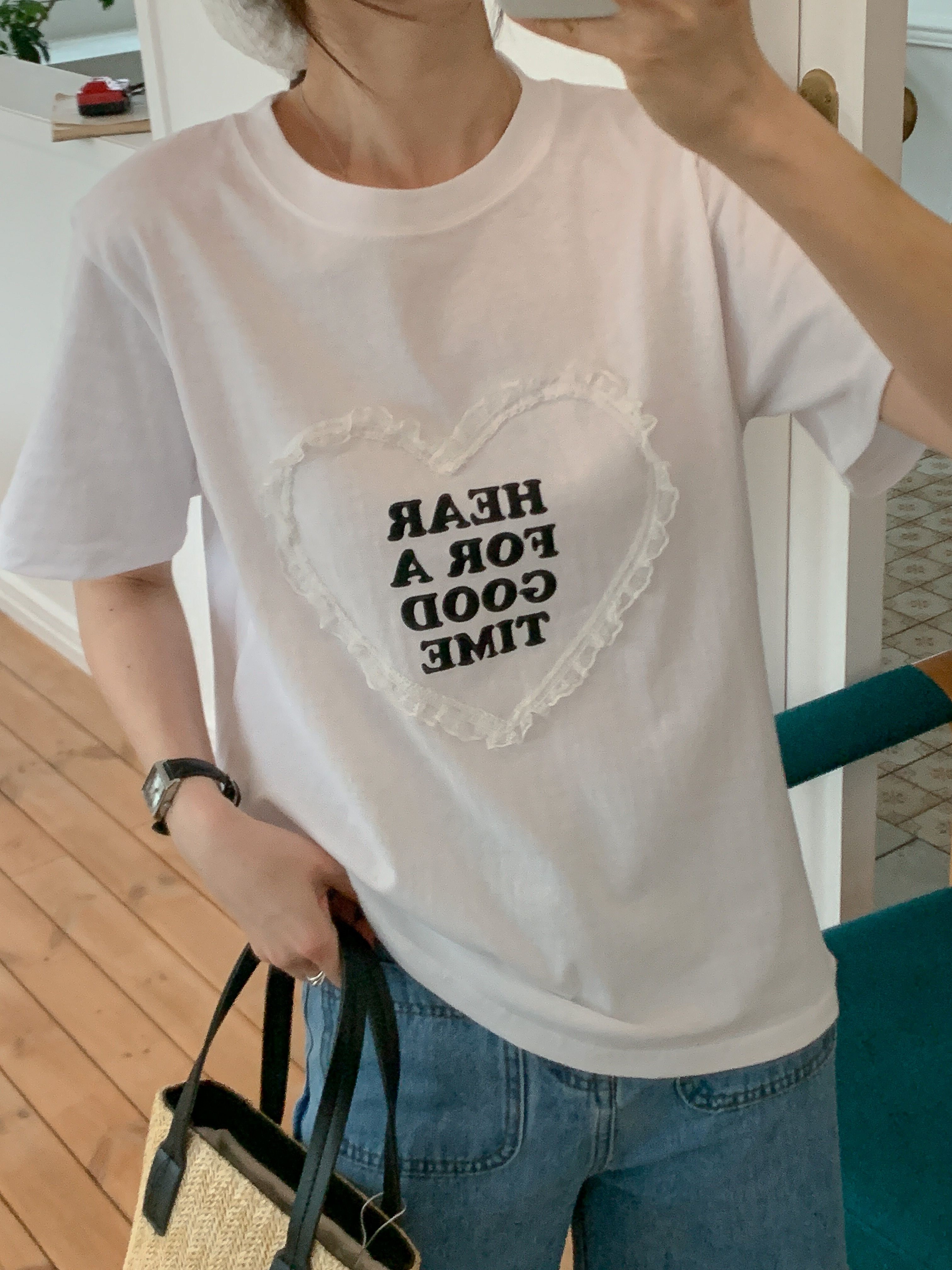 ラウンドネック半袖ロゴレースTシャツ | 詳細画像7