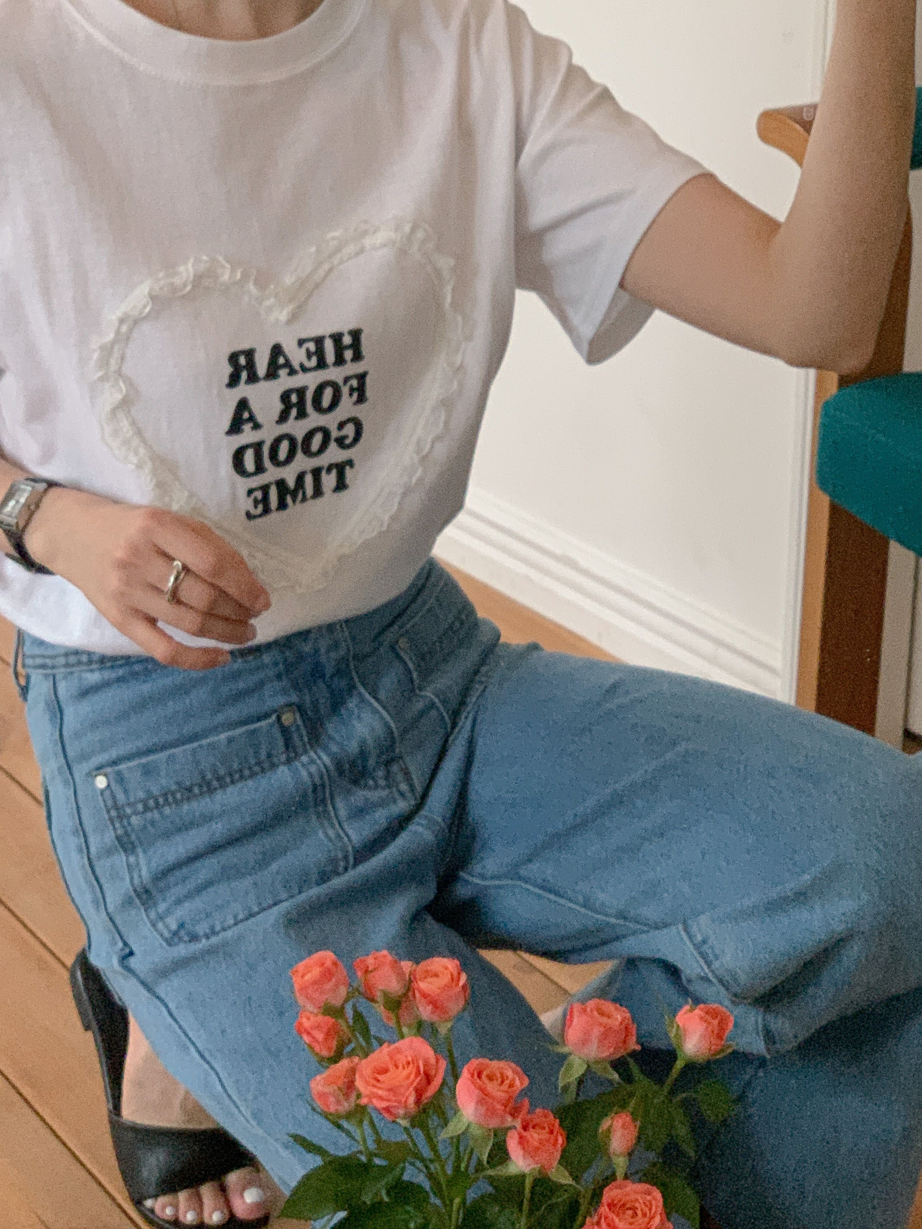 ラウンドネック半袖ロゴレースTシャツ | 詳細画像9