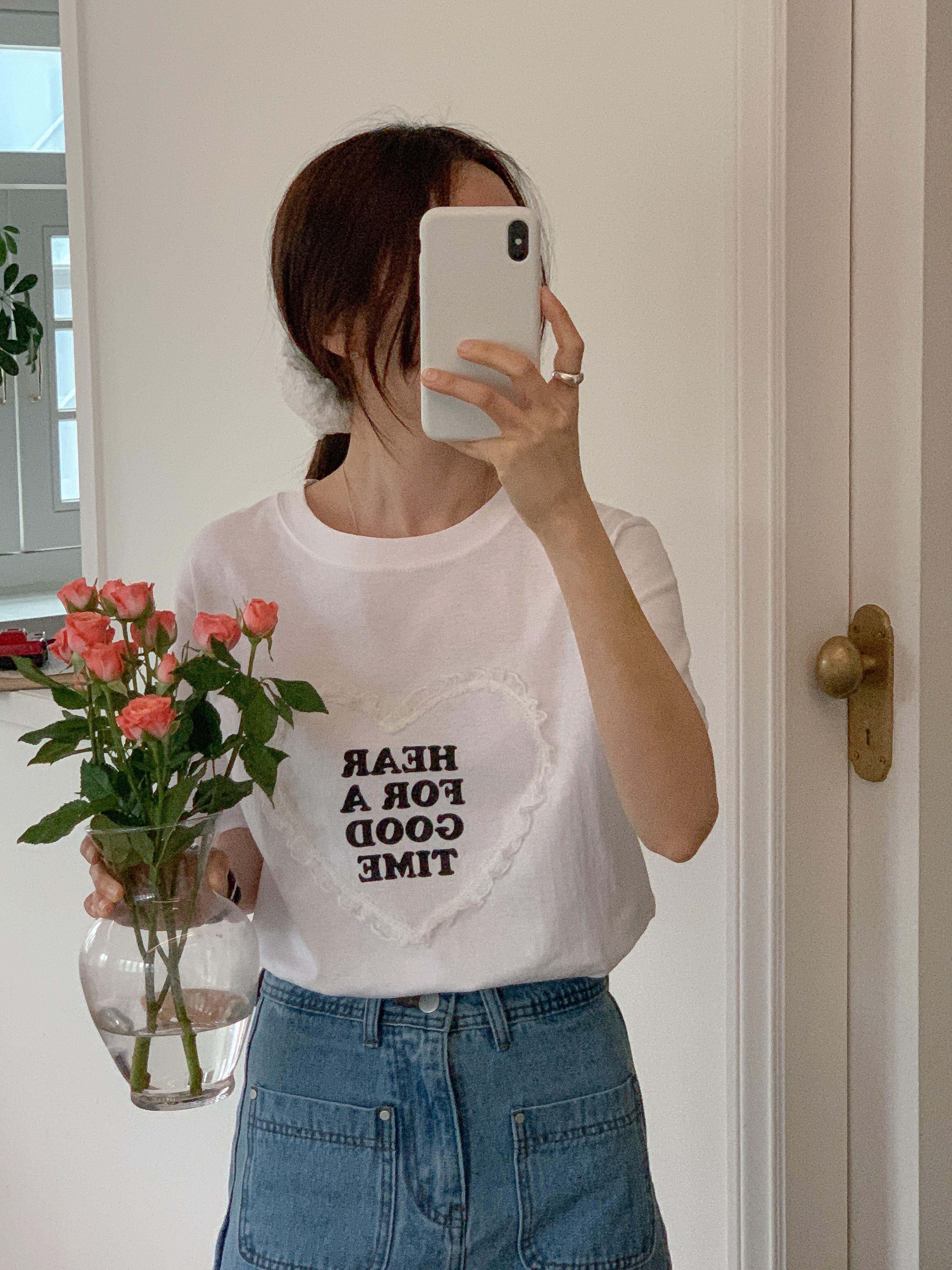 ラウンドネック半袖ロゴレースTシャツ | 詳細画像11