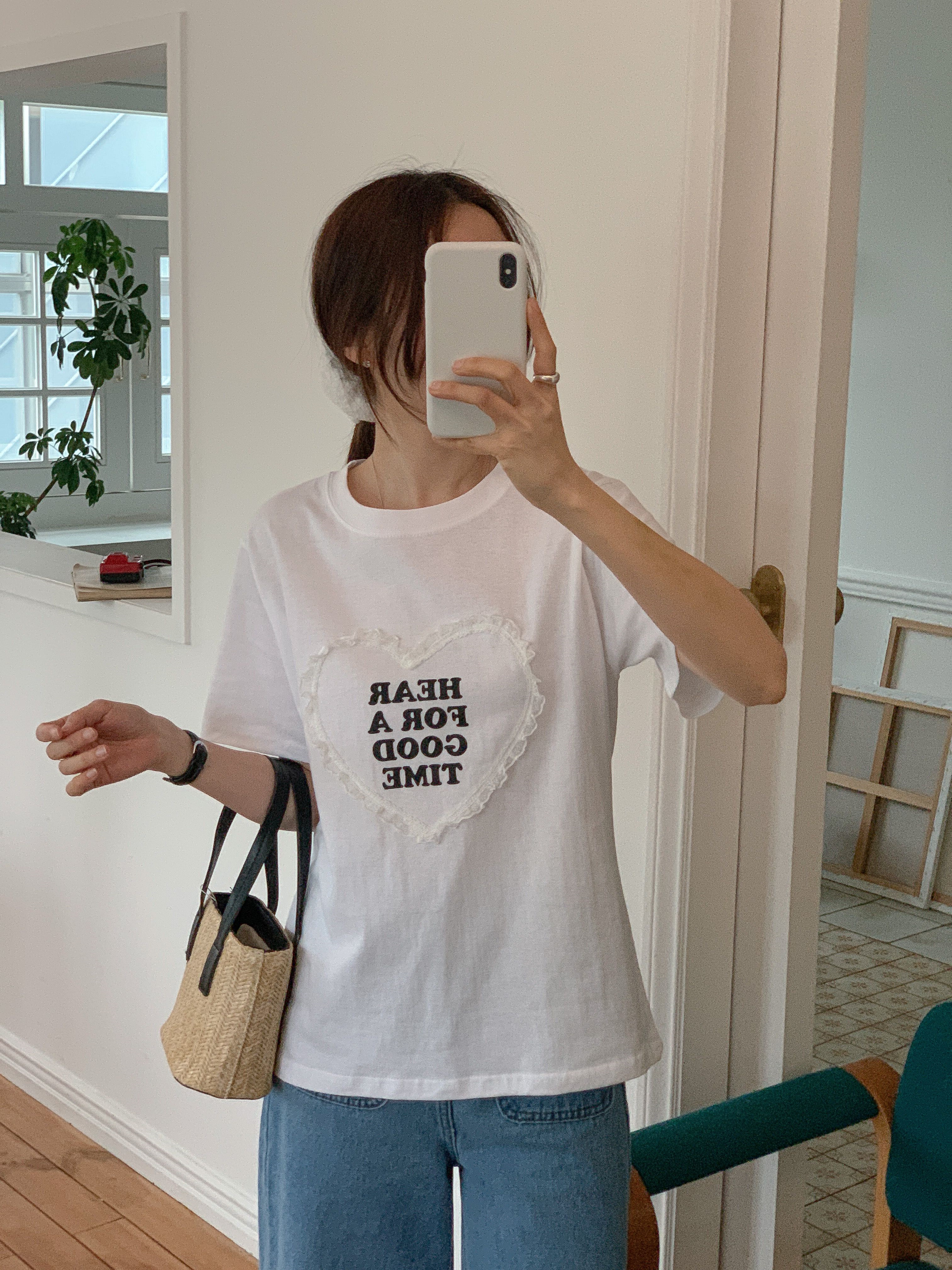 ラウンドネック半袖ロゴレースTシャツ | 詳細画像12