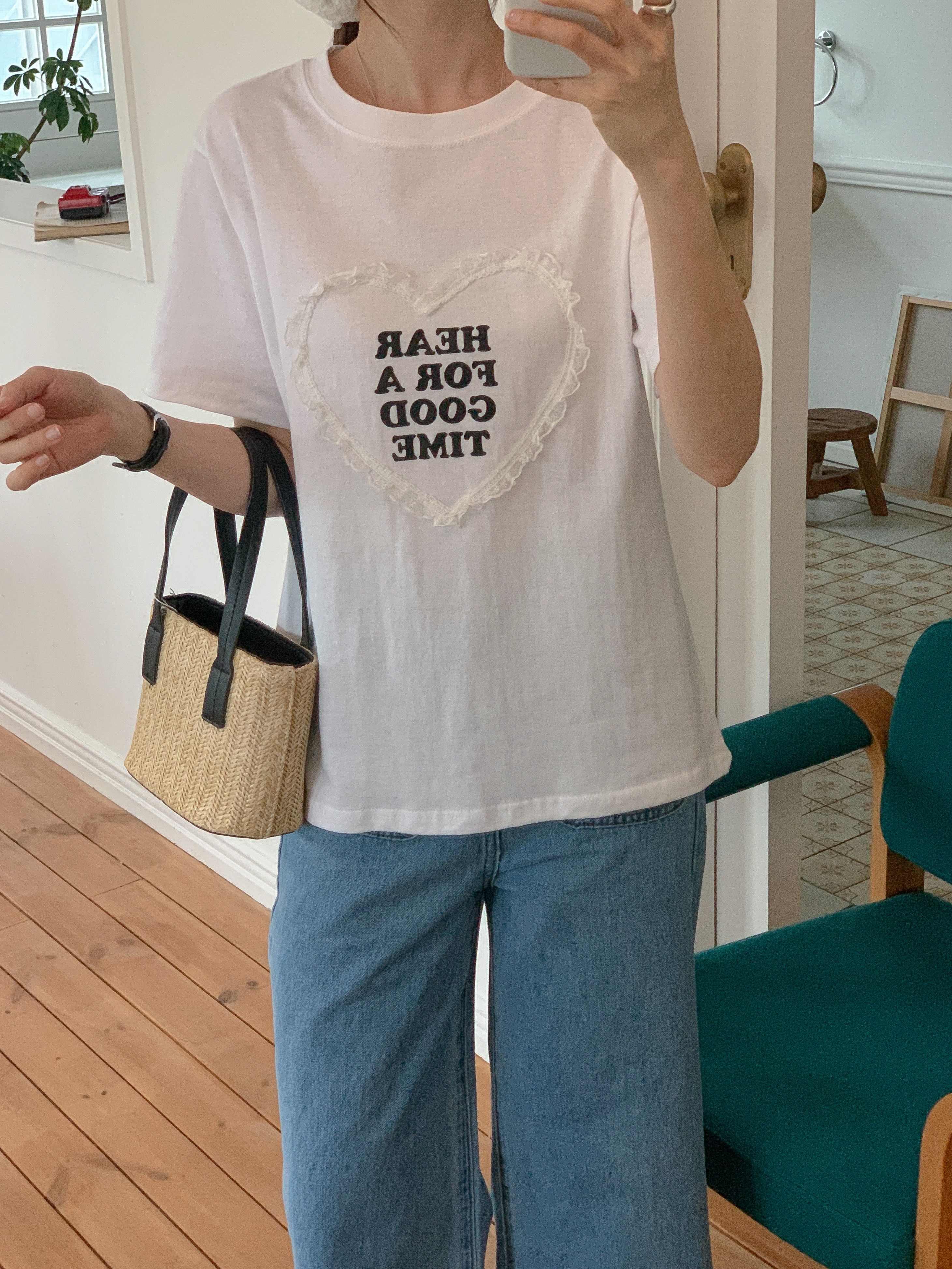 ラウンドネック半袖ロゴレースTシャツ | 詳細画像13