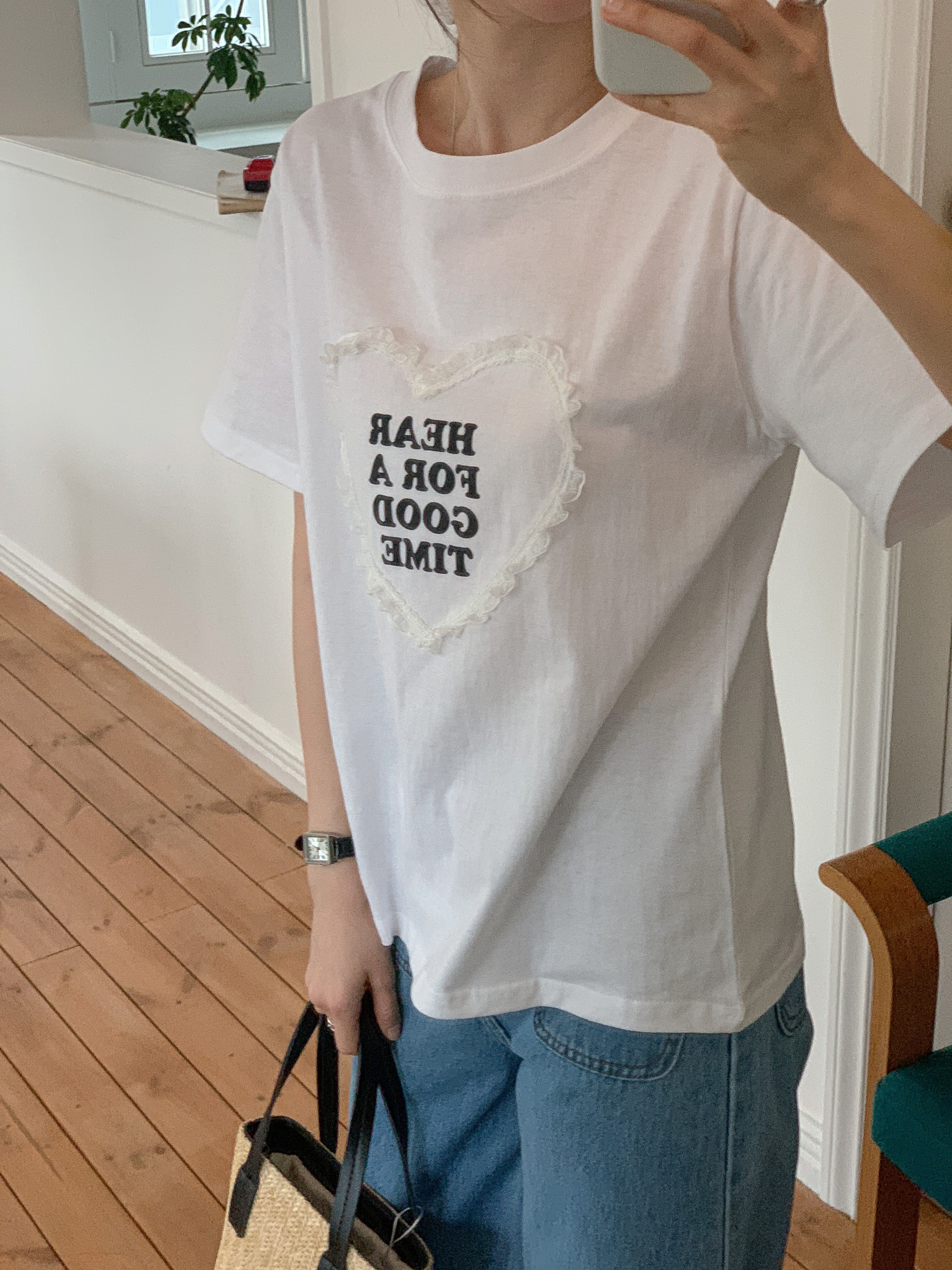 ラウンドネック半袖ロゴレースTシャツ | 詳細画像15