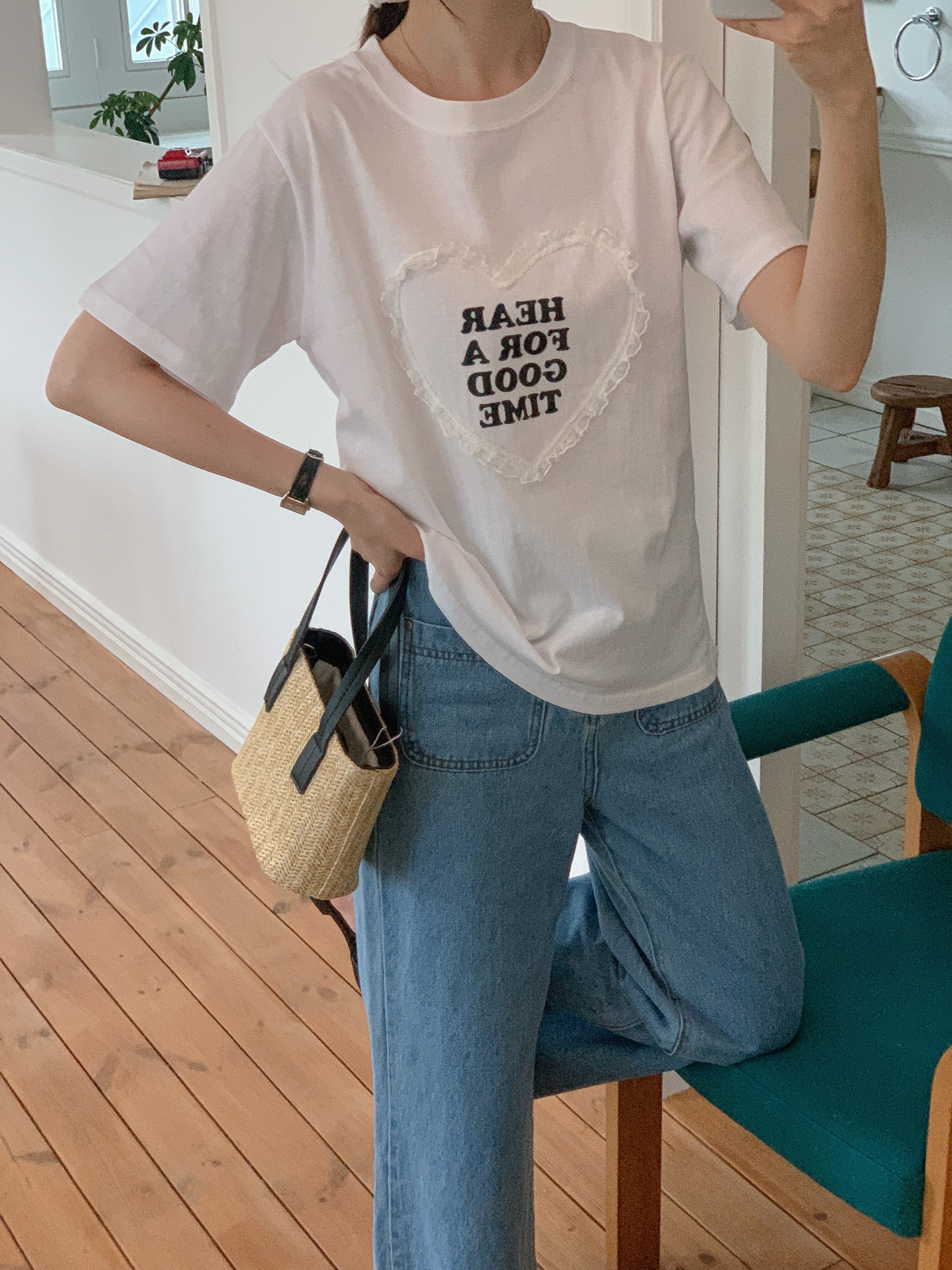 ラウンドネック半袖ロゴレースTシャツ | 詳細画像18
