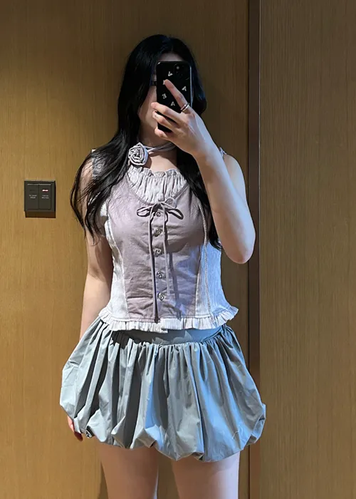 ストラップフリルレイヤード風ノースリーブ | blackpacker | 詳細画像1