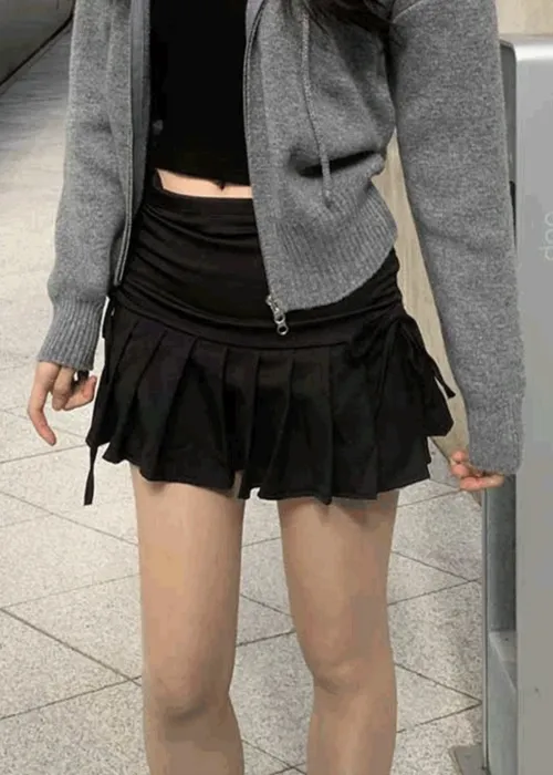 ミニプリーツリボンスカート | blackpacker | 詳細画像1