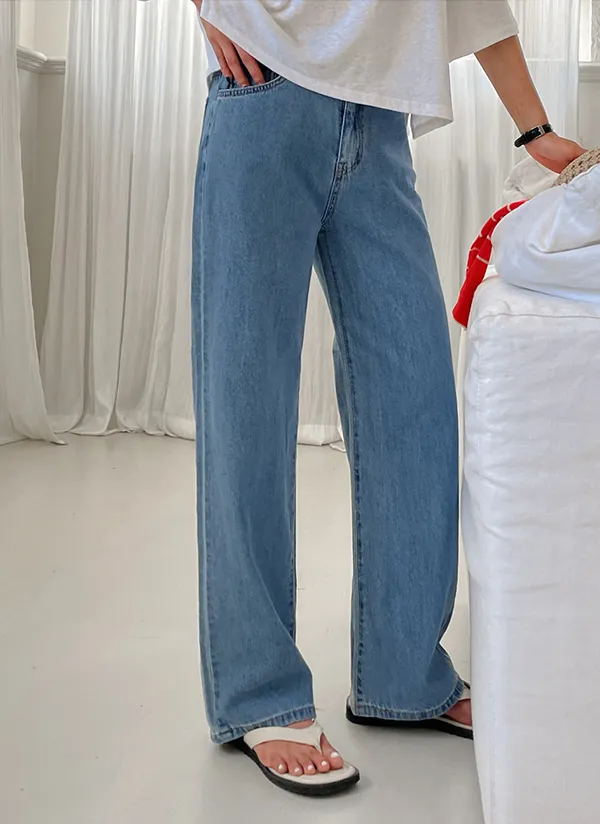 ストレートライトブルーディープブルーデニムパンツ | crushj | 詳細画像1
