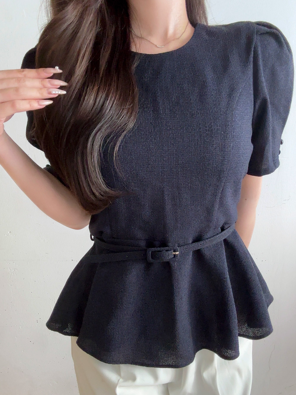 ベルト付ペプラムトップス | 詳細画像3