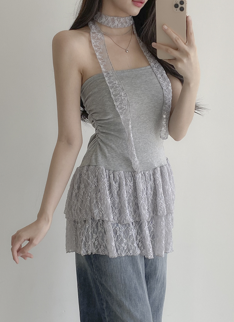 リュクス フリル ミニ ワンピース グレー 可愛すぎる ボリュームフリルリブミニワンピース – Darich (ダーリッチ)