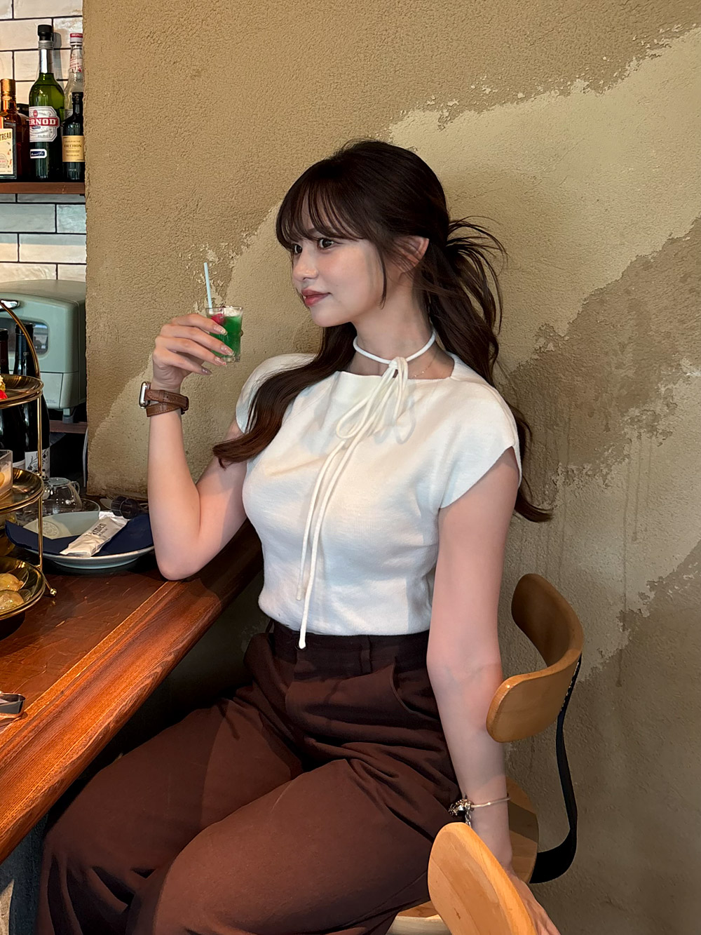 ストラップ付ボートネックフレンチニット | 詳細画像10