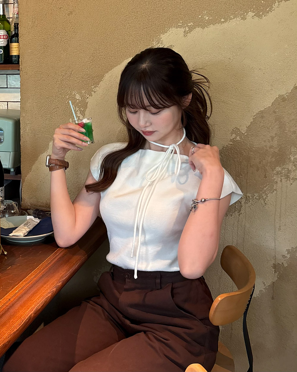 ストラップ付ボートネックフレンチニット | 詳細画像11