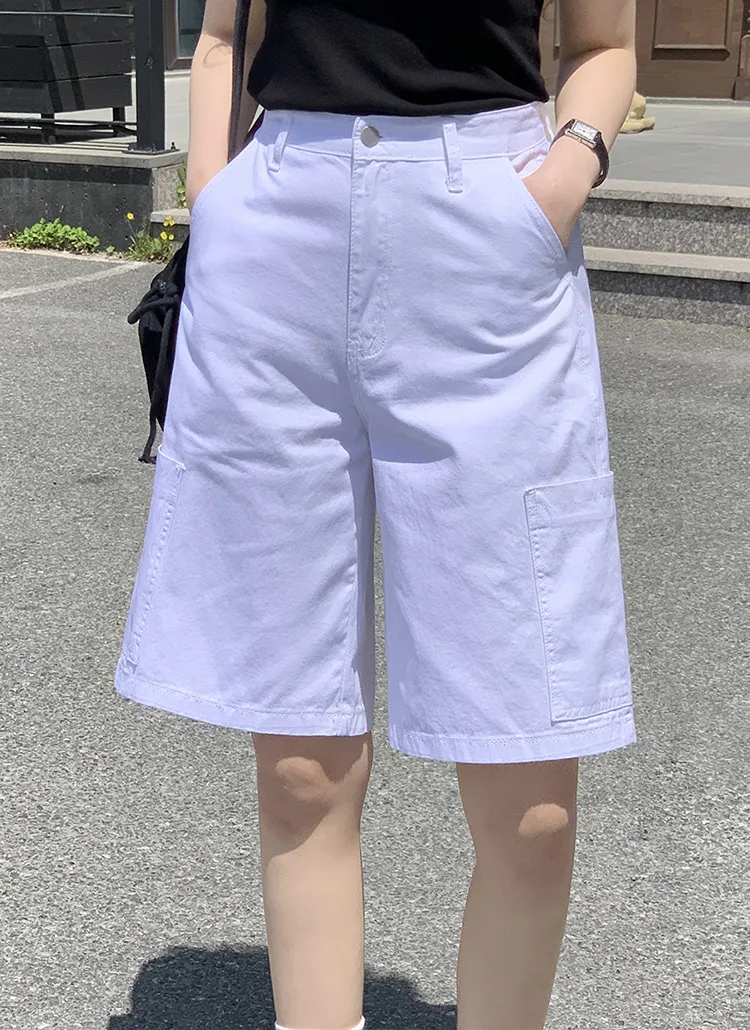 コットンバックルカーゴルーズAラインショートパンツ | paknamae | 詳細画像1