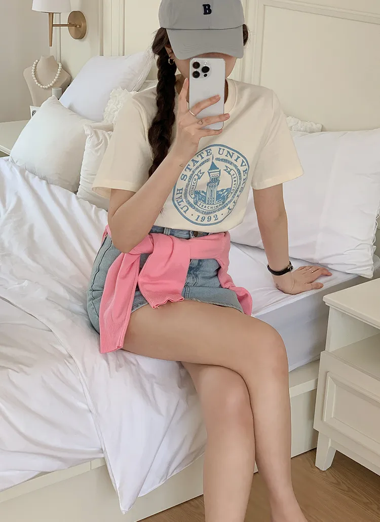 ラウンドネックプリントTシャツ | paknamae | 詳細画像1