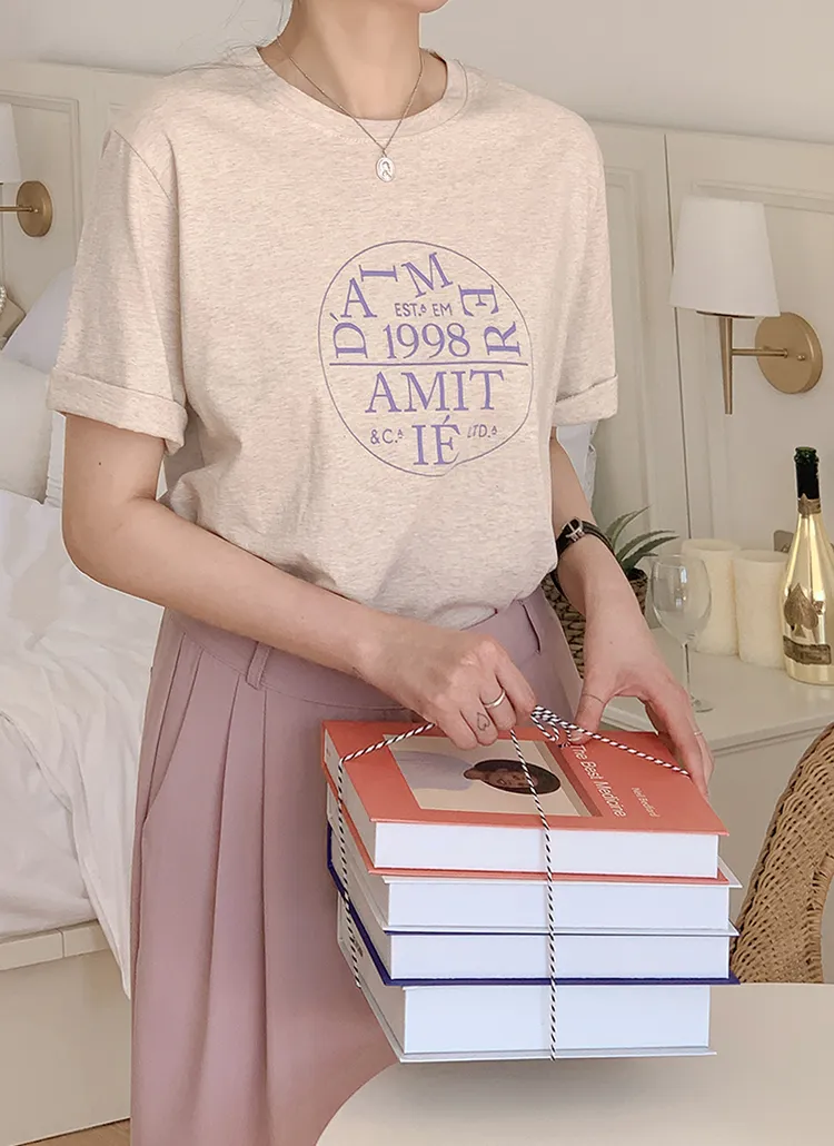 ラウンドネックプリントTシャツ | paknamae | 詳細画像1