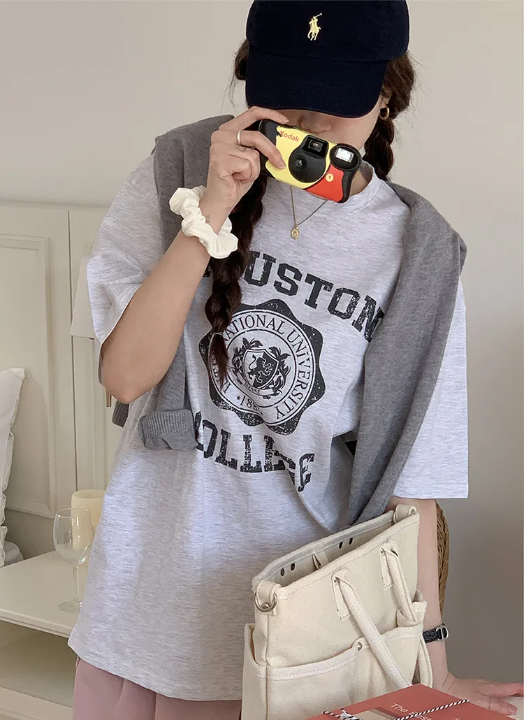 ラウンドネックルーズプリントTシャツ | paknamae | 詳細画像1