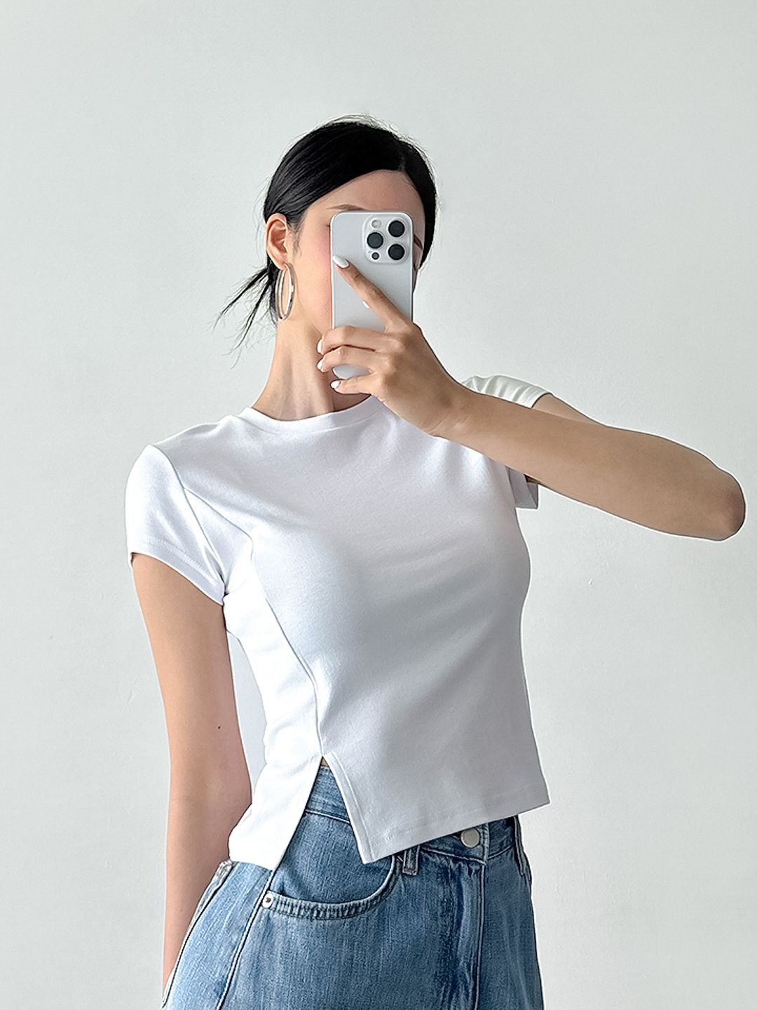 スリットスリム半袖Tシャツ | 詳細画像5