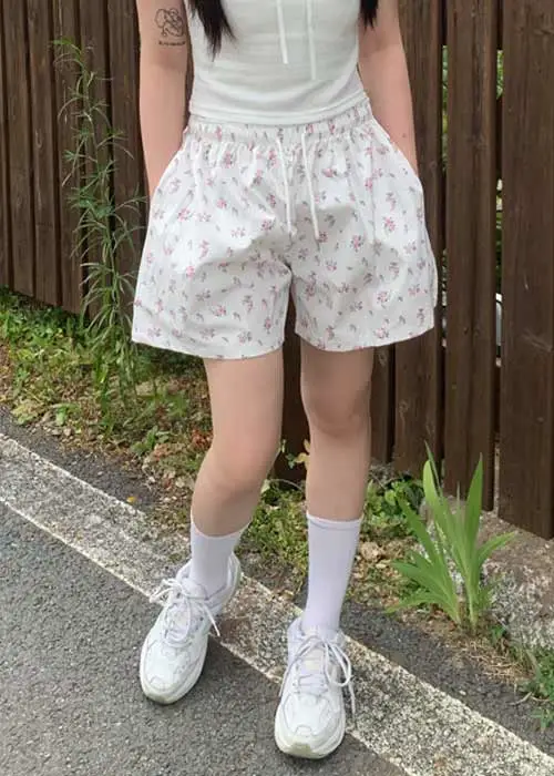 ウエストゴムAライン花柄ショートパンツ | blackpacker | 詳細画像1