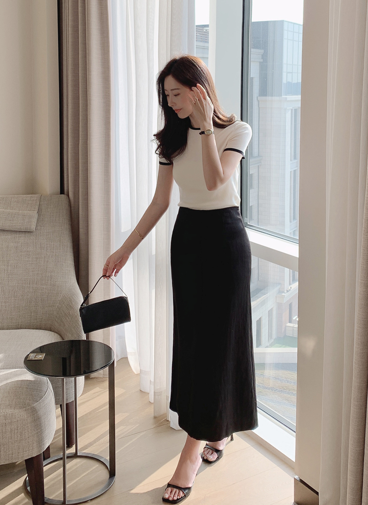 DT MaxMara ★ サイドスリット スカート DALMINE ブラック DT MaxMara ☆ サイドスリット スカート DALMINE ブラック