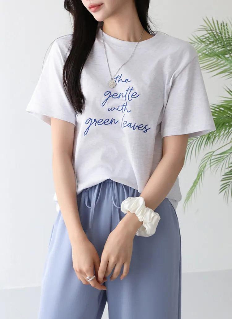 刺繍ラウンドネックTシャツ | pippin | 詳細画像1