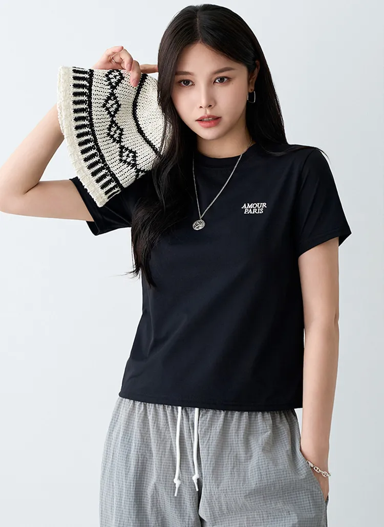 刺繍ラウンドネックTシャツ | pippin | 詳細画像1