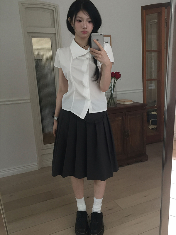 ベルト付ナイロンプリーツミドルスカート | レディースファッション