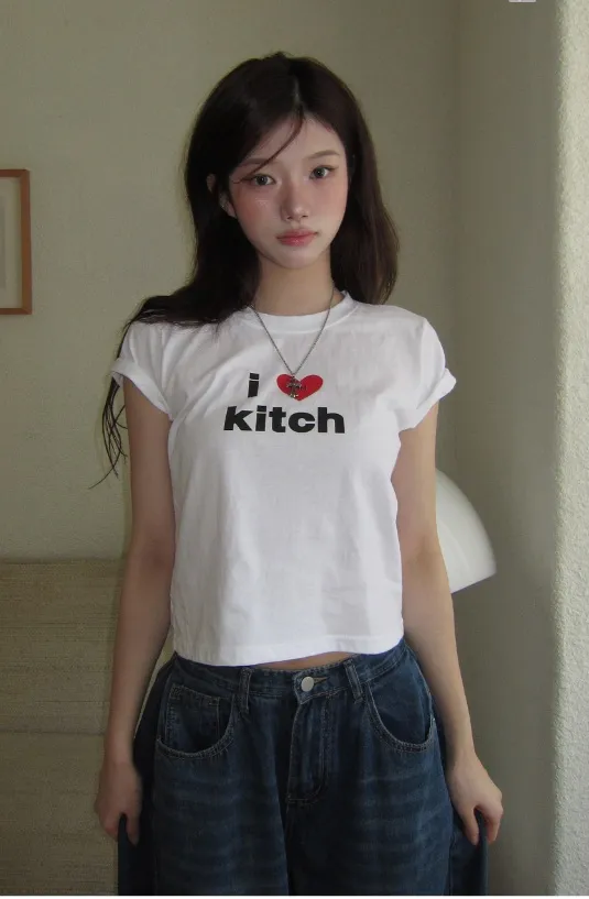 コットン半袖スリムラウンドネックロゴTシャツ | MODIMOOD | 詳細画像1