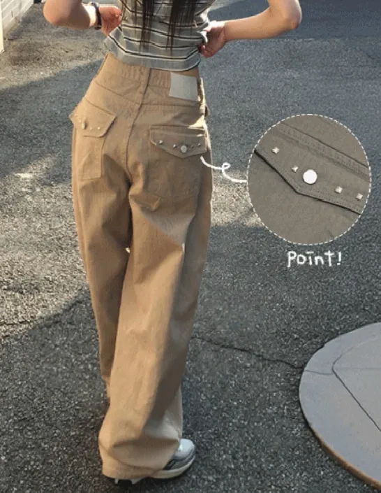 コットンワイドスタッズアウトポケットパンツ | MODIMOOD | 詳細画像1