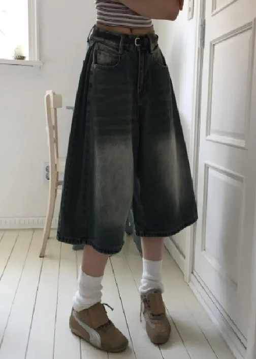 バミューダウォッシングタックデニムパンツショートパンツ | MODIMOOD | 詳細画像1