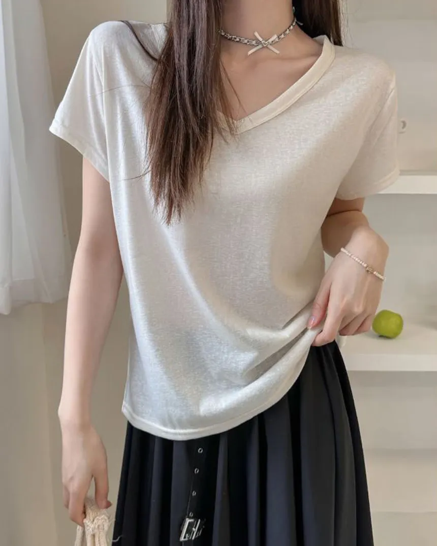 Vネックルーズ半袖Tシャツ | KEECHEL | 詳細画像1