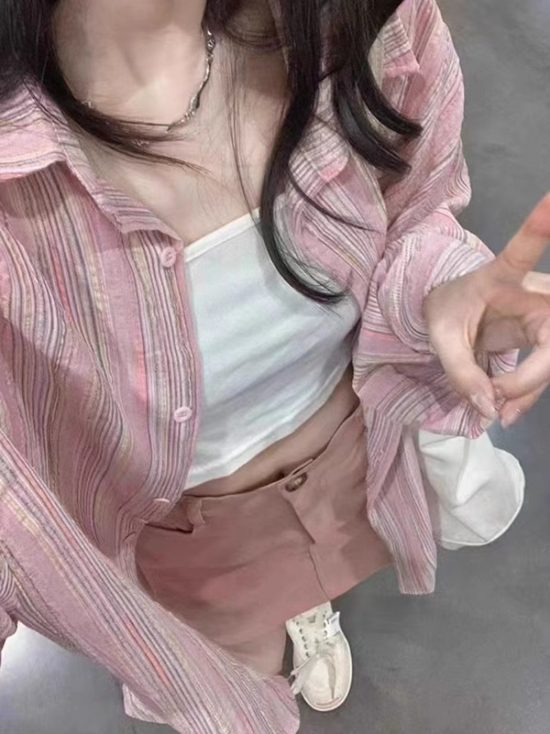 リネン混ルーズボーダーシャツ | 詳細画像7