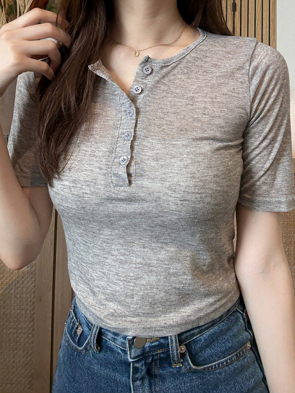 フロントボタン半袖シアートップス | 詳細画像8
