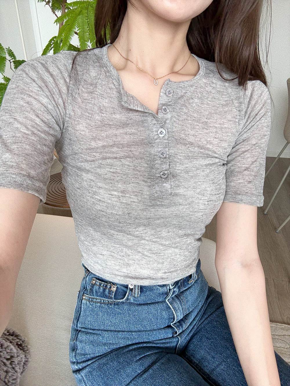 フロントボタン半袖シアートップス | 詳細画像10