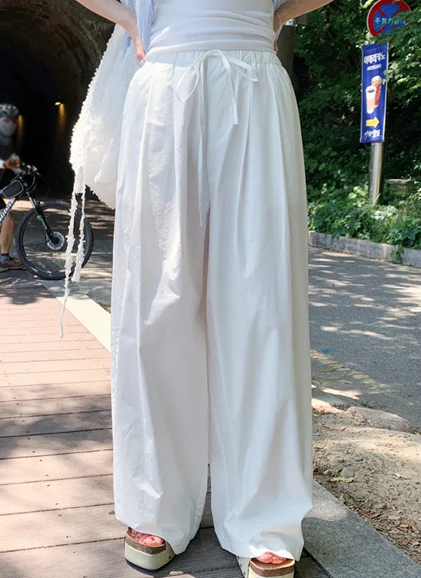 ルーズワイドウエストゴムドローストリングパンツ | 66girls | 詳細画像1